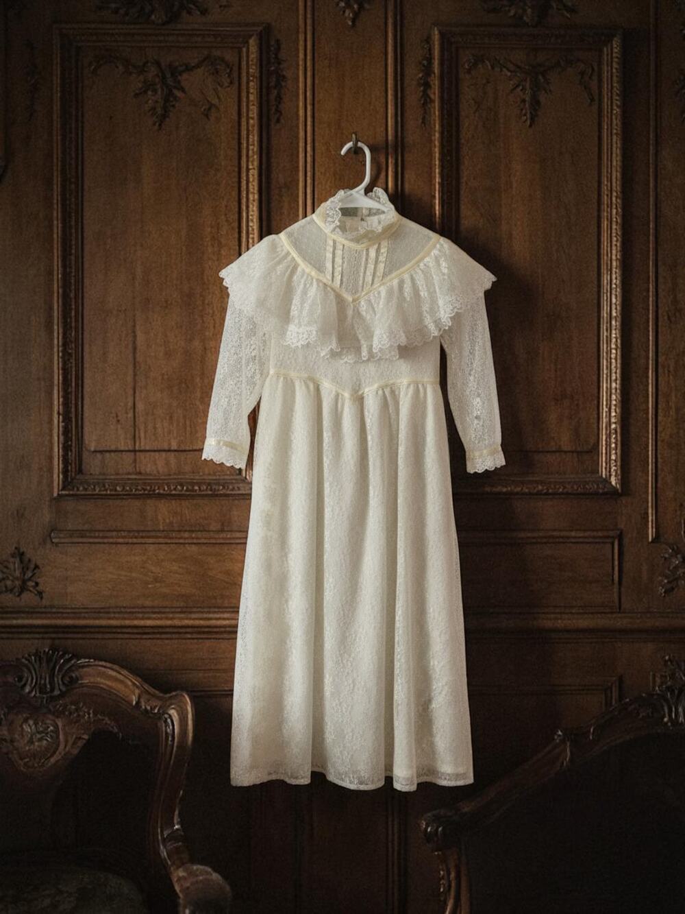 VTG  McClintock Girls Victorian Lace Prairie Dress Flower Girl Baptism Wedding
